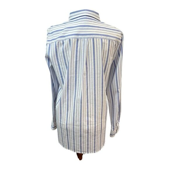 UNTUCKit Pinot Perse Womens Shirt~Size 2~Stripe Blue White Long Sleeve L14 41 - Picture 5 of 11